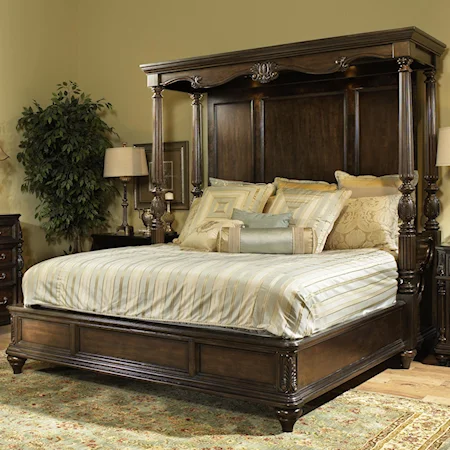 California King Panel Bed w/ Canopy